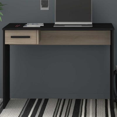 Bureau Sil 100x50x73cm met opberglade - eikdecor/zwart