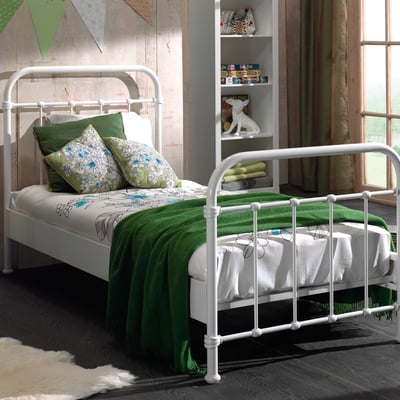 Kinderbed New York 90x200cm metaal - wit Kinderbed New York 90x200cm metaal - wit