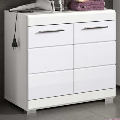 Badkamermeubel Scout Xonox - Wit Imitatie & Hoogglans - 60x56x34 cm