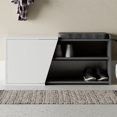 Schoenenkast Woody Fashion | 105 x 38 x 47 cm | Wit-antraciet Schoenenkast Woody Fashion | 105 x 38 x 47 cm | Wit-antraciet