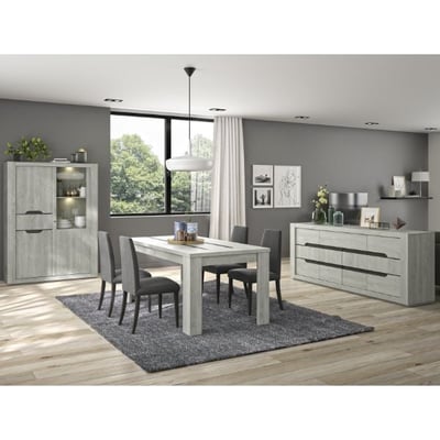 Eetkamerset Lanthe | Uitschuifbare eettafel, vitrinekast en dressoir | Laguna Oak-design Eetkamerset Lanthe | Uitschuifbare eettafel, vitrinekast en dressoir | Laguna Oak-design