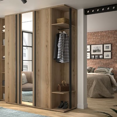 Kledingrek Enzo | 36 x 59 x 235 cm | Helvezia Oak-design