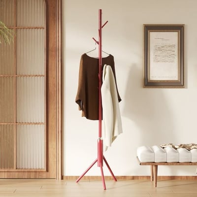 Staande kapstok Kassie | Ø48 x 174 cm | Rood / Metaal Staande kapstok Kassie | Ø48 x 174 cm | Rood / Metaal