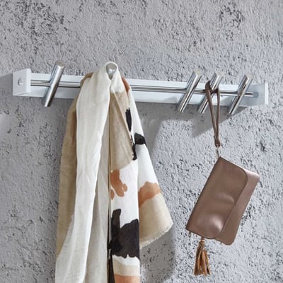 Wandpaneel met 5 haken | 60 x 10 x 10 cm | Metaal Wandpaneel met 5 haken | 60 x 10 x 10 cm | Metaal