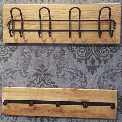 Wandpaneelset met 8 haken en 5 knoppen | Royal Oak-design