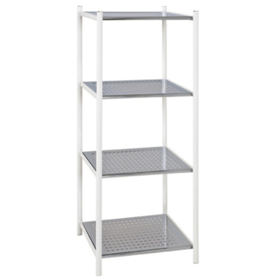 Rek Ayven 4 legplanken - wit/grijs