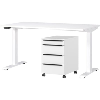 Bureauset Hermoso | Bureautafel en ladekast | Wit