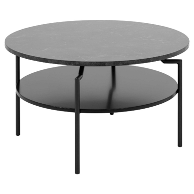 Salontafel Marvin Ø80 - marmer/zwart
