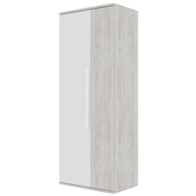 Kledingkast Bo0 met 2 legplanken, kledingroede en langwerpige deurgreep - grenen/wit Kledingkast Bo0 met 2 legplanken, kledingroede en langwerpige deurgreep - grenen/wit