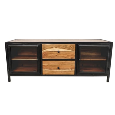 TV-meubel Kingston 2 deuren & 2 lades - acaciahout /zwart TV-meubel Kingston 2 deuren & 2 lades - acaciahout /zwart