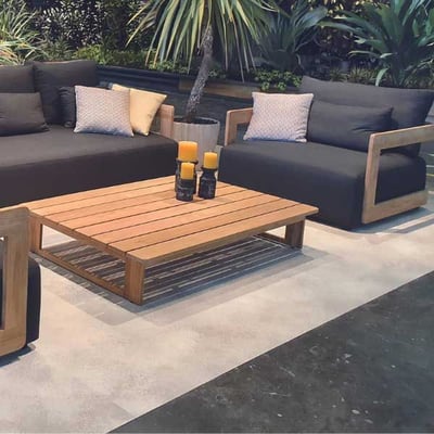 Tuinsalontafel Raphael Gescova - Teakhout - 140x90x25 cm - Bruin