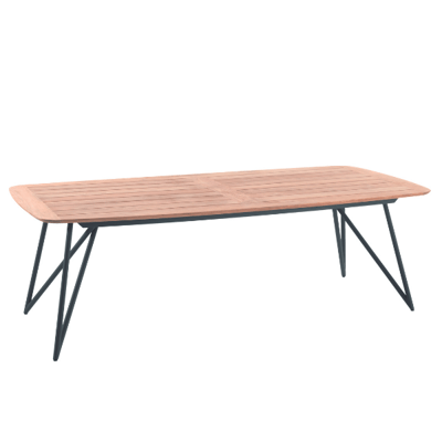 Tuintafel Talinn 250x110cm gegalvaniseerd staal - teakhout/zwart Tuintafel Talinn 250x110cm gegalvaniseerd staal - teakhout/zwart