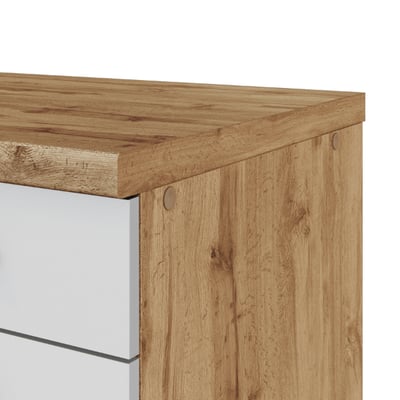 Keukenblok Sorrella 360cm met ruimte voor vaatwas, oven, koelkast en diepvries - wit/eik
