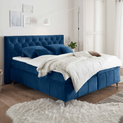 Boxspring Pemberley 180x200cm - blauw Boxspring Pemberley 180x200cm - blauw