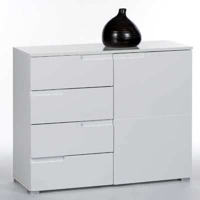 Commode Peso 1 deur 4 lades - wit
