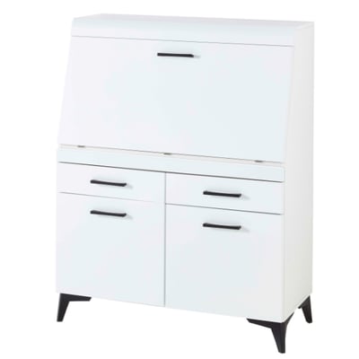 Secretaire Vanya met 3 deuren & 2 lades - wit/zwart Secretaire Vanya met 3 deuren & 2 lades - wit/zwart
