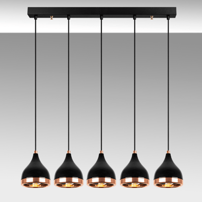 Yıldo Kroonluchter | METALEN BEHUIZING | Zwart, Koper
