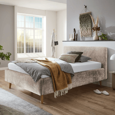 Gestoffeerd bed Younes 140x200cm - beige Gestoffeerd bed Younes 140x200cm - beige