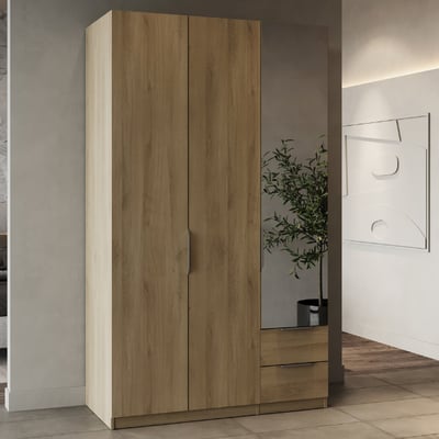 Kledingkast Spectre 120cm met spiegel - eik Kledingkast Spectre 120cm met spiegel - eik