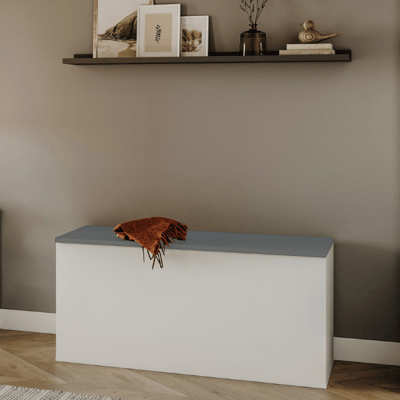 Bank Knox met opbergruimte - wit/celadon grijs Bank Knox met opbergruimte - wit/celadon grijs