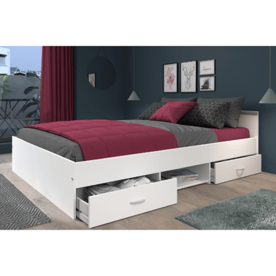 Bed Alma 160x200cm met 2 laden - wit Bed Alma 160x200cm met 2 laden - wit