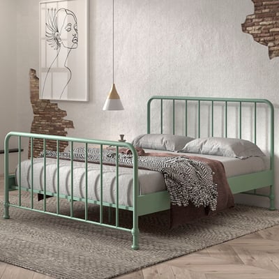 Tweepersoonsbed Bronxx metaal 160x200 - mat olijfgroen Tweepersoonsbed Bronxx metaal 160x200 - mat olijfgroen
