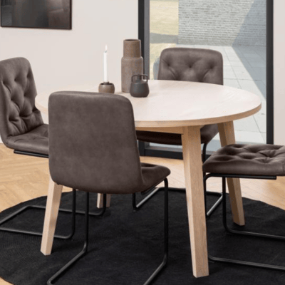 Eettafel Sieg Ø120cm - eikenhout en eikfineer Eettafel Sieg Ø120cm - eikenhout en eikfineer