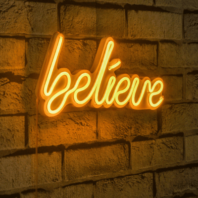 Neonverlichting Believe - Wallity reeks - Geel
