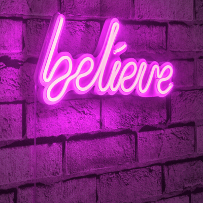 Neonverlichting Believe - Wallity reeks - Roze Neonverlichting Believe - Wallity reeks - Roze