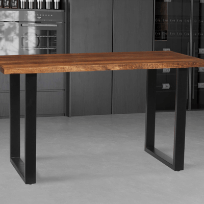Bartafel Nicola - 160x80x93cm - metaal/mangohout