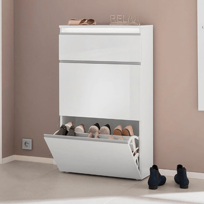 Schoenenkast Avada | 60 x 26,5 x 108 cm | High Gloss White Schoenenkast Avada | 60 x 26,5 x 108 cm | High Gloss White