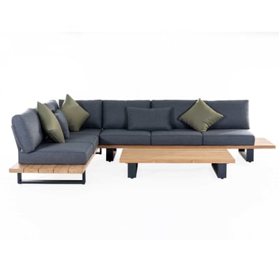 Loungeset tuin Valdez | Driezitbanken en salontafel | Charcoal-design Loungeset tuin Valdez | Driezitbanken en salontafel | Charcoal-design