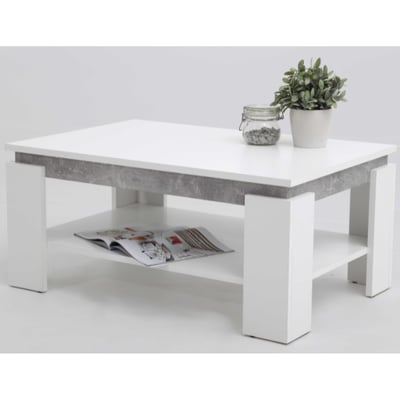 Salontafel Timo 90x60 cm-wit/beton Salontafel Timo 90x60 cm-wit/beton