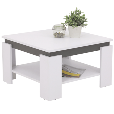 Salontafel Timo 68x68 cm-wit/antraciet 
