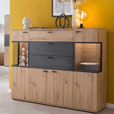 Buffetkast Atnalta 155x40 cm-Artisan/gebrand hout Buffetkast Atnalta 155x40 cm-Artisan/gebrand hout