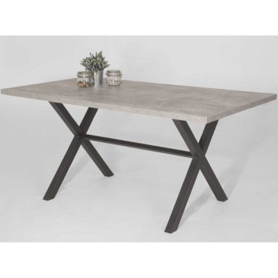 Eettafel Kijara 160x90 cm-betonlook/antraciet