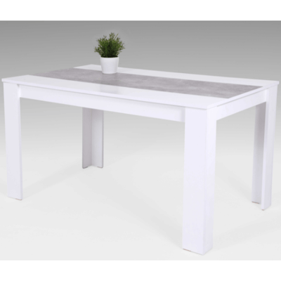 Eettafel Lillie 140x80 cm-wit/beton Eettafel Lillie 140x80 cm-wit/beton