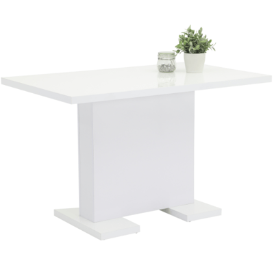 Eettafel Yvania 120x75 cm-hoogglans wit 