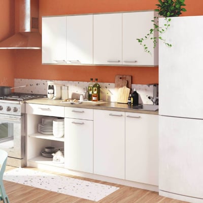 Kitchenette Chef met ruimte voor oven, kookplaat en spoelbak - wit/eikdecor Kitchenette Chef met ruimte voor oven, kookplaat en spoelbak - wit/eikdecor