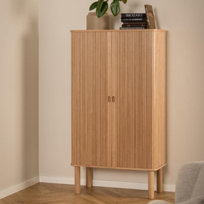 Opbergkast Langley - 80x40x145 cm - 2 deuren - eikfineer
