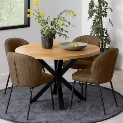 Eettafel Hennie Ø120x76,4cm - wilde eik Eettafel Hennie Ø120x76,4cm - wilde eik