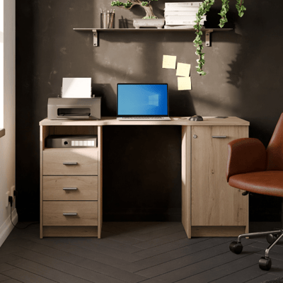 Bureau Mao - 48,40x132,20x73,90 cm - Bruin/Kronberg eik 