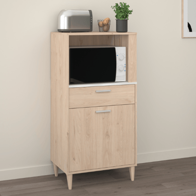 Magnetronkast Galatee met 1 deur & 1 lade - eikdecor/wit Magnetronkast Galatee met 1 deur & 1 lade - eikdecor/wit