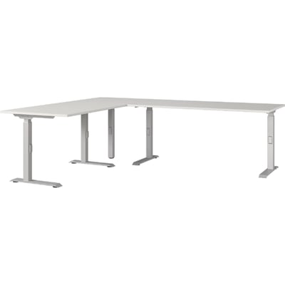 Hoekbureau Cornel - 240x220x91cm - verstelbaar - lichtgrijs Hoekbureau Cornel - 240x220x91cm - verstelbaar - lichtgrijs