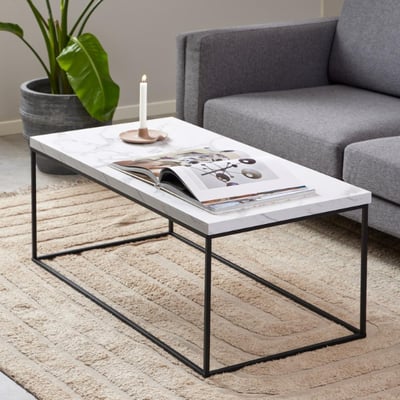 Salontafel Barossa - 110x55x45cm - wit marmer Salontafel Barossa - 110x55x45cm - wit marmer