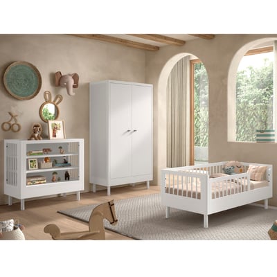 Peuterkamer Forrest: peuterbed 70x140cm, verzorgingstafel, kleerkast - wit beukenhout Peuterkamer Forrest: peuterbed 70x140cm, verzorgingstafel, kleerkast - wit beukenhout