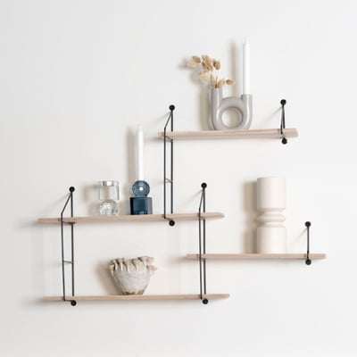 Harlem Plank - Zwart/Naturaal - 4 Planken - 99x17,5x62 cm Harlem Plank - Zwart/Naturaal - 4 Planken - 99x17,5x62 cm