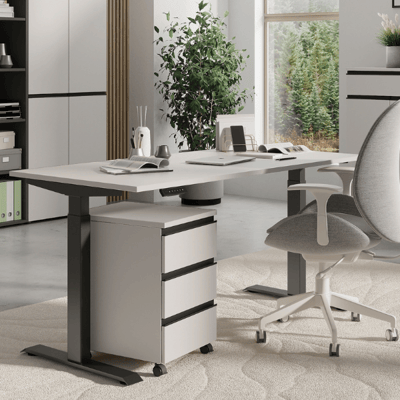Elektrisch verstelbaar bureau Bogdan - 120x80x72-120cm - beige