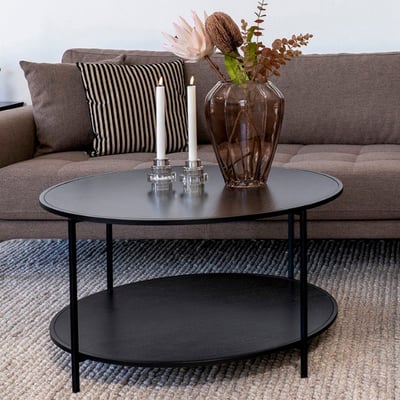 Salontafel Vita - Ø80x45 cm - zwart