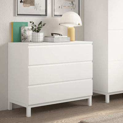 Commode Eva - 98x57x89cm - 3 lades - wit